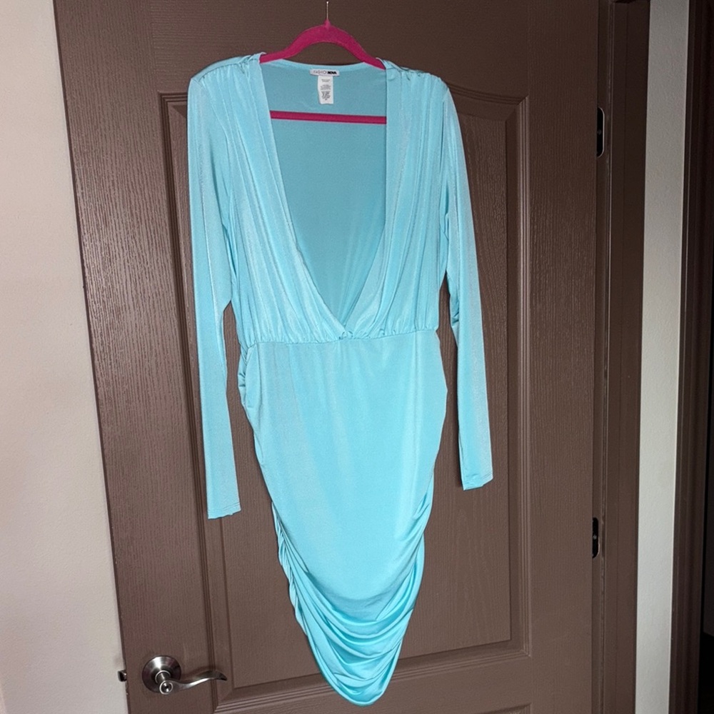 Turquoise Long Sleeve Dress